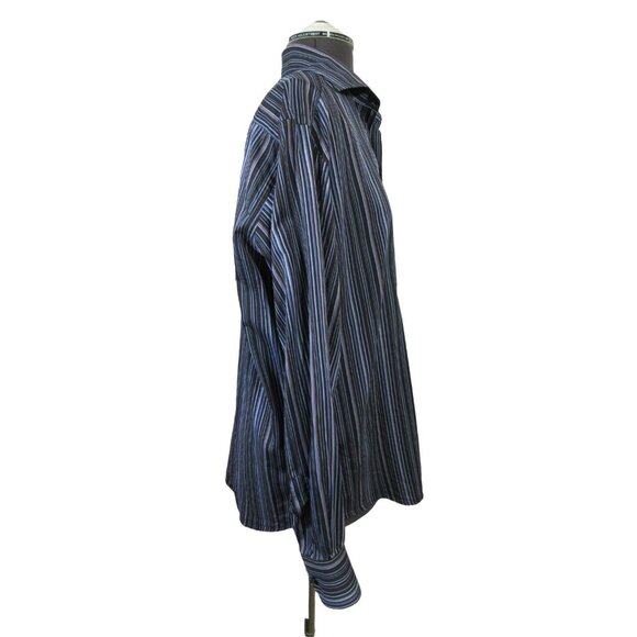 ETRO men's Italian pin striped button front business casual shirt 40 - Picture 4 of 9